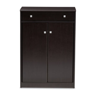 Baxton Studio Dariell Modern and Contemporary Wenge Brown Finished Shoe Cabinet