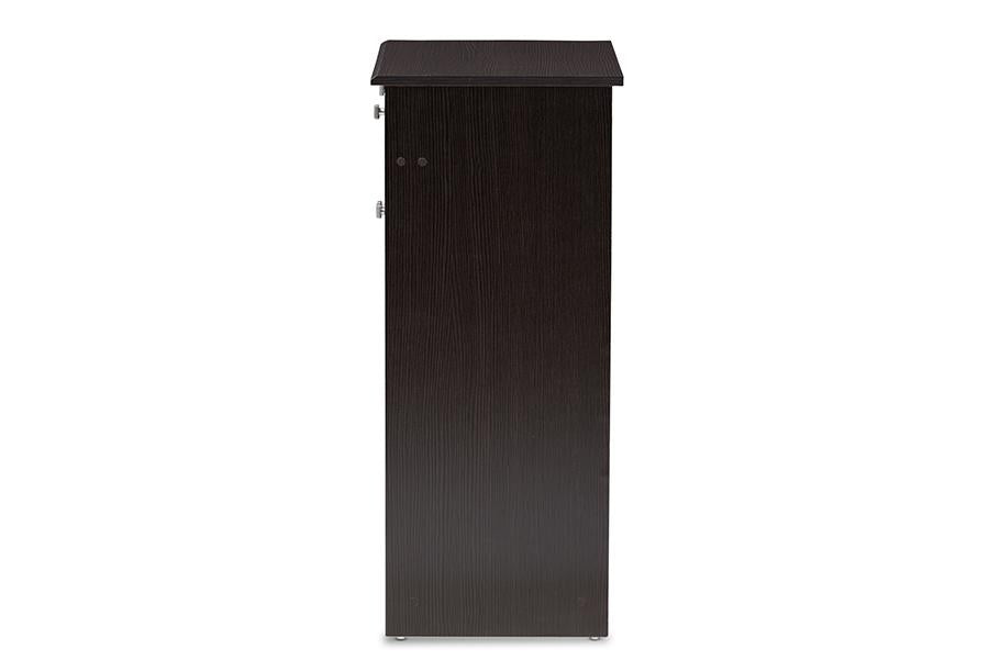 Baxton Studio Dariell Modern and Contemporary Wenge Brown Finished Shoe Cabinet