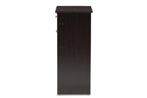 Baxton Studio Dariell Modern and Contemporary Wenge Brown Finished Shoe Cabinet