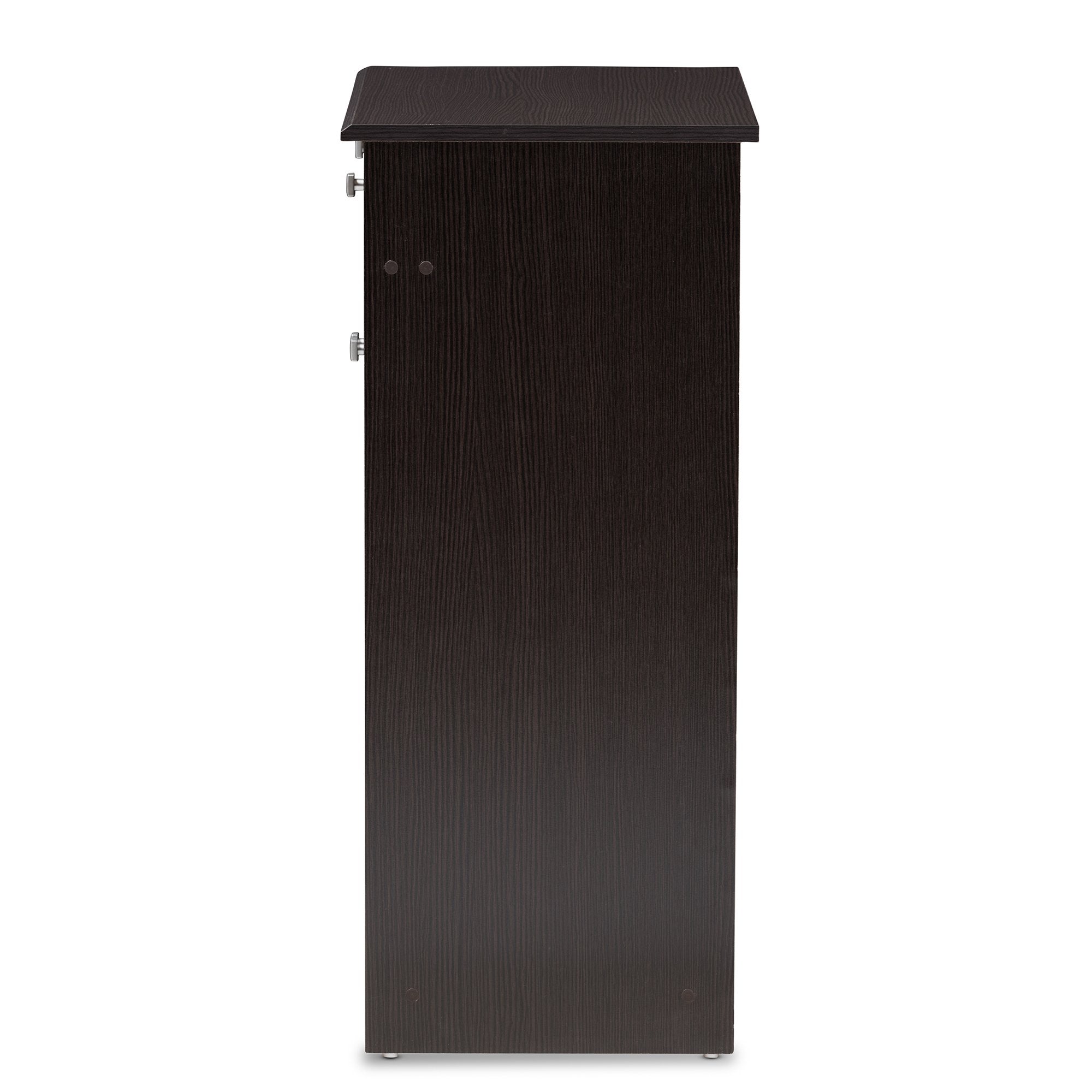 Baxton Studio Dariell Modern and Contemporary Wenge Brown Finished Shoe Cabinet