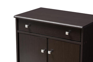 Baxton Studio Dariell Modern and Contemporary Wenge Brown Finished Shoe Cabinet