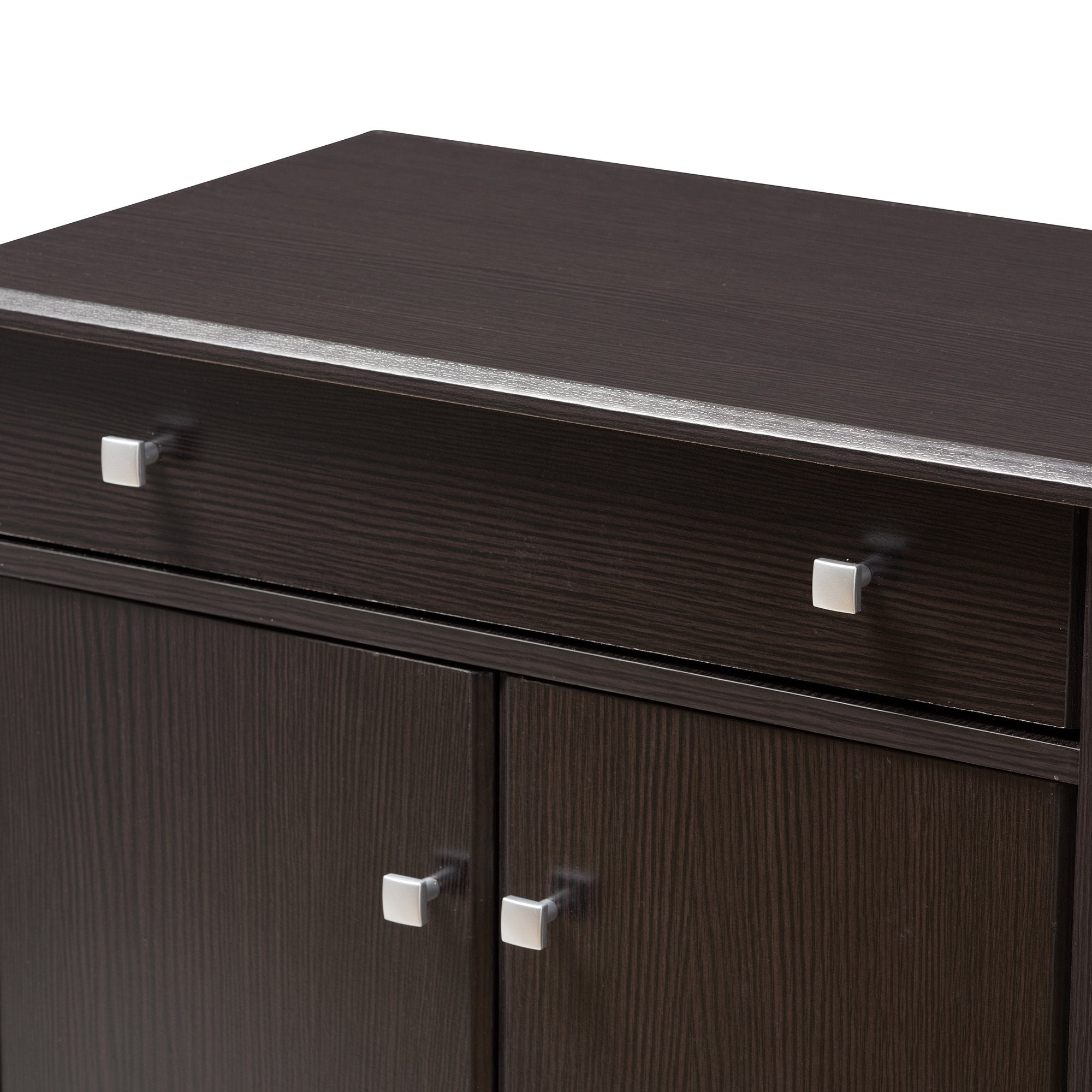 Baxton Studio Dariell Modern and Contemporary Wenge Brown Finished Shoe Cabinet