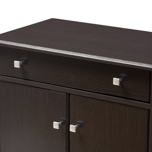 Baxton Studio Dariell Modern and Contemporary Wenge Brown Finished Shoe Cabinet