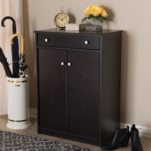 Baxton Studio Dariell Modern and Contemporary Wenge Brown Finished Shoe Cabinet