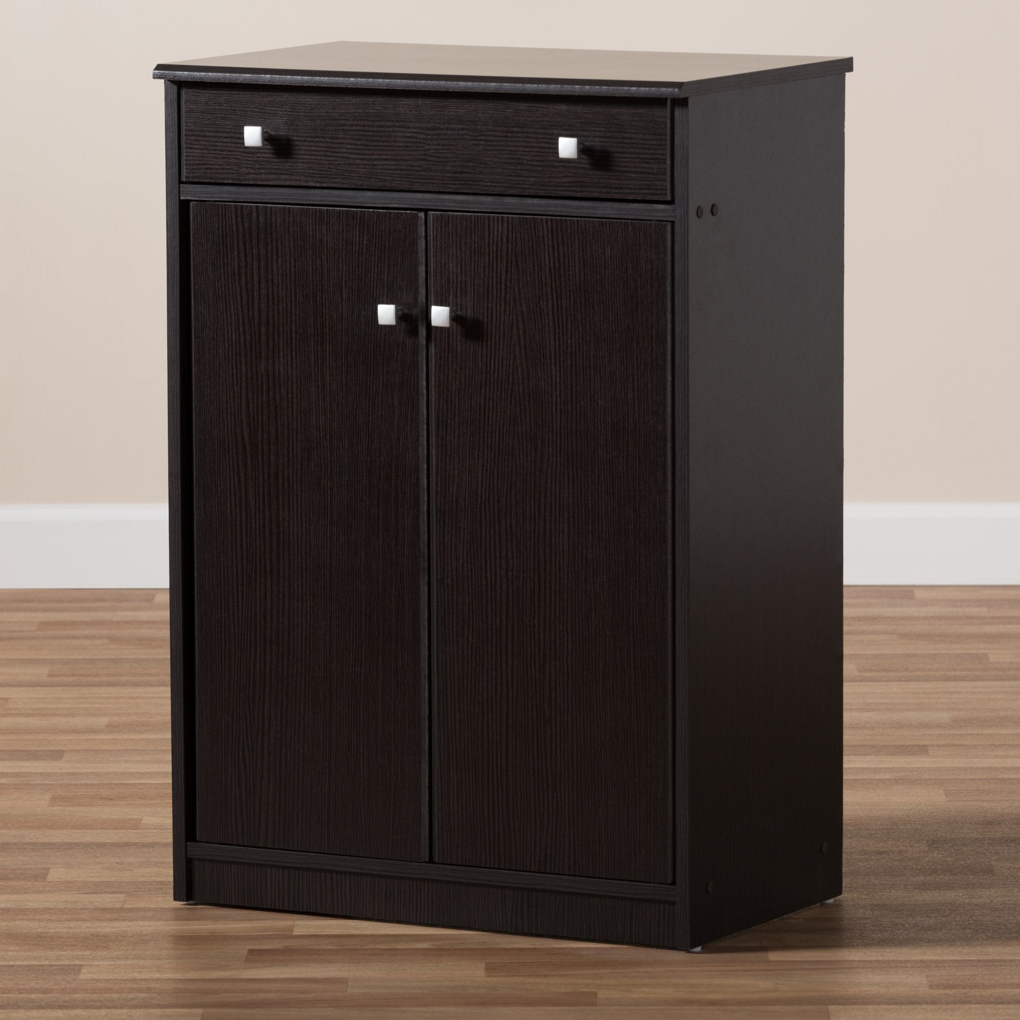 Baxton Studio Dariell Modern and Contemporary Wenge Brown Finished Shoe Cabinet