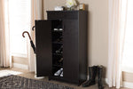 Baxton Studio Bienna Modern and Contemporary Wenge Brown Finished Shoe Cabinet