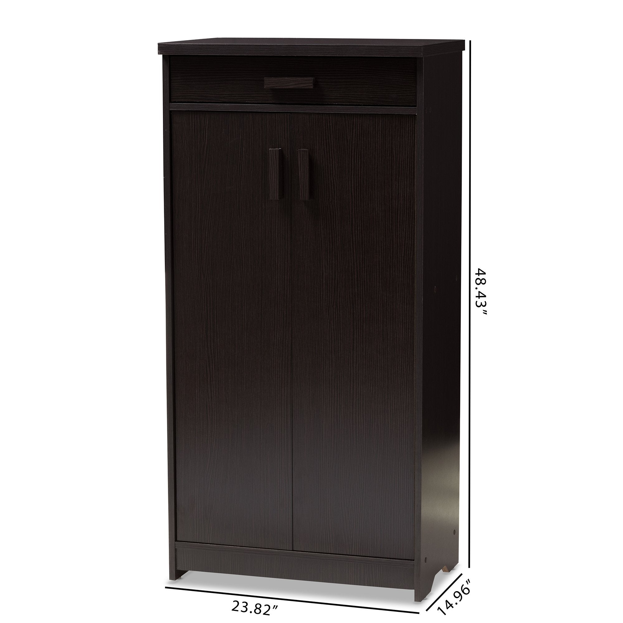 Baxton Studio Bienna Modern and Contemporary Wenge Brown Finished Shoe Cabinet