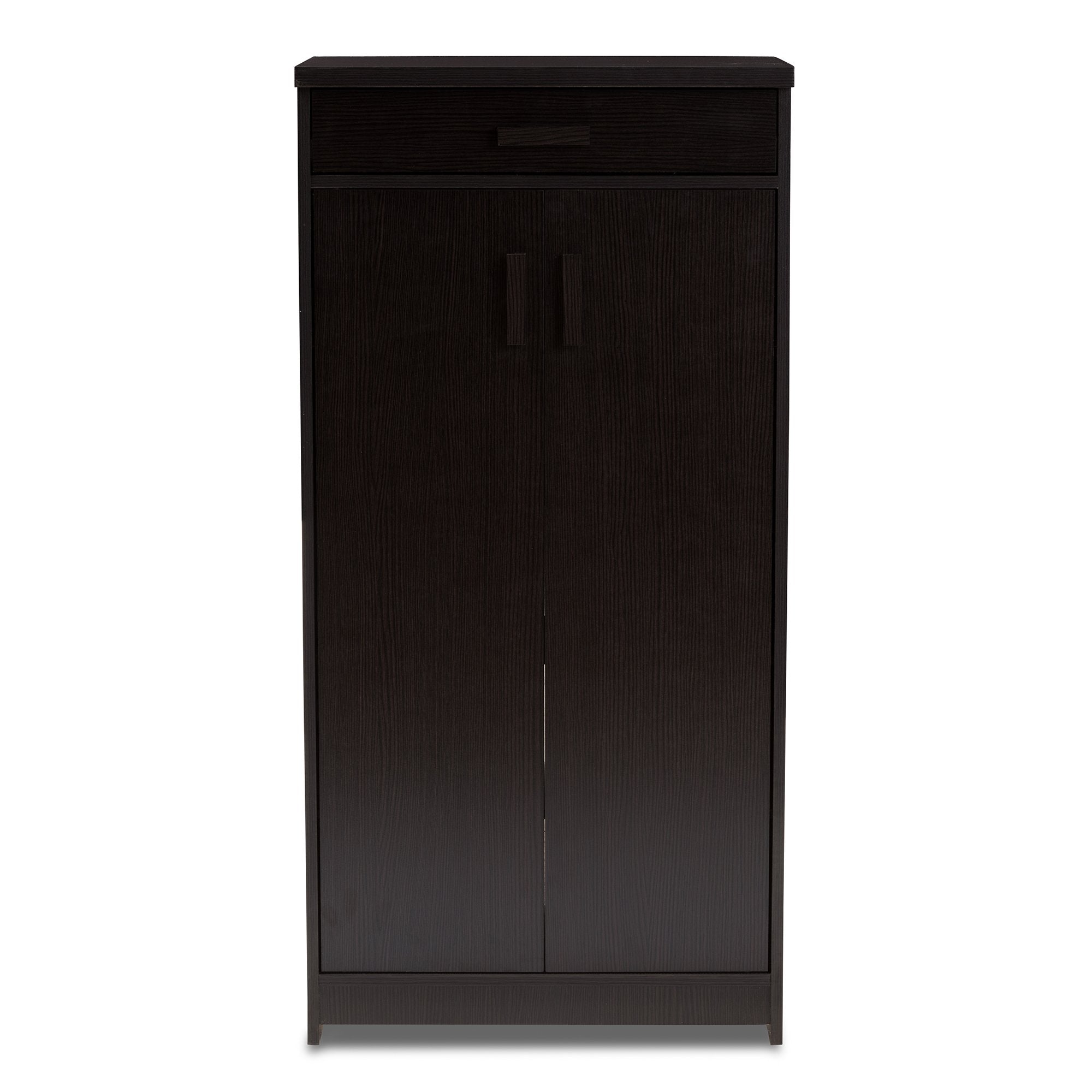 Baxton Studio Bienna Modern and Contemporary Wenge Brown Finished Shoe Cabinet