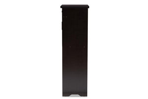 Baxton Studio Bienna Modern and Contemporary Wenge Brown Finished Shoe Cabinet