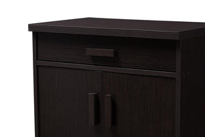 Baxton Studio Bienna Modern and Contemporary Wenge Brown Finished Shoe Cabinet