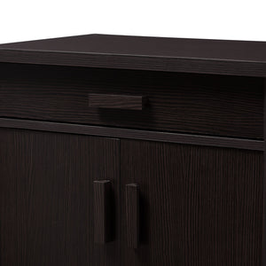 Baxton Studio Bienna Modern and Contemporary Wenge Brown Finished Shoe Cabinet