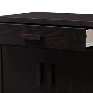 Baxton Studio Bienna Modern and Contemporary Wenge Brown Finished Shoe Cabinet