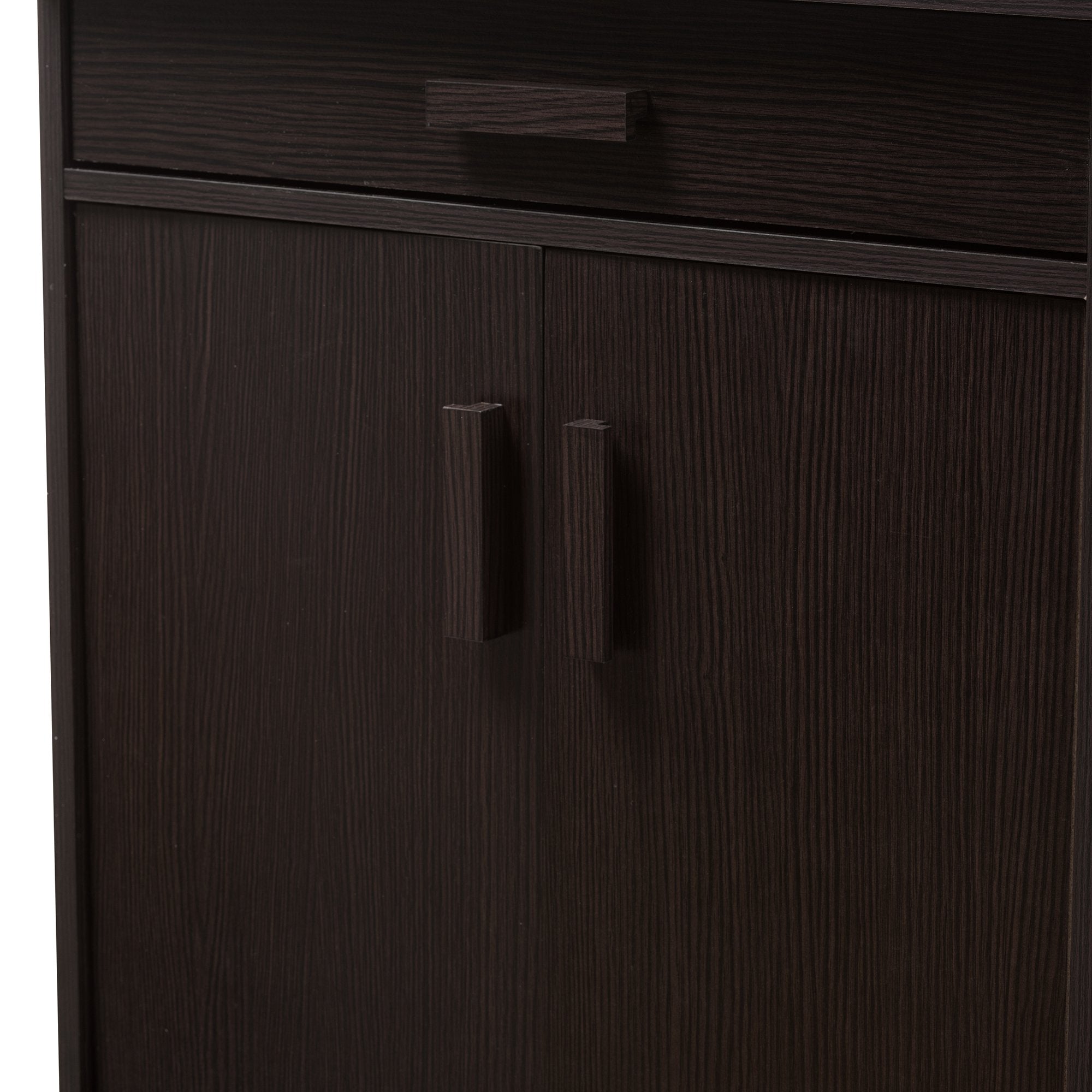 Baxton Studio Bienna Modern and Contemporary Wenge Brown Finished Shoe Cabinet