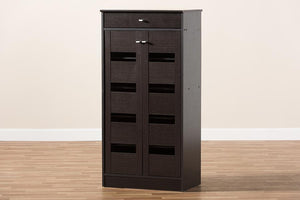 Baxton Studio Acadia Modern and Contemporary Wenge Brown Finished Shoe Cabinet