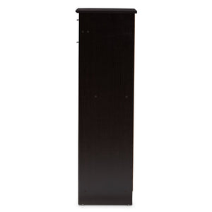 Baxton Studio Acadia Modern and Contemporary Wenge Brown Finished Shoe Cabinet