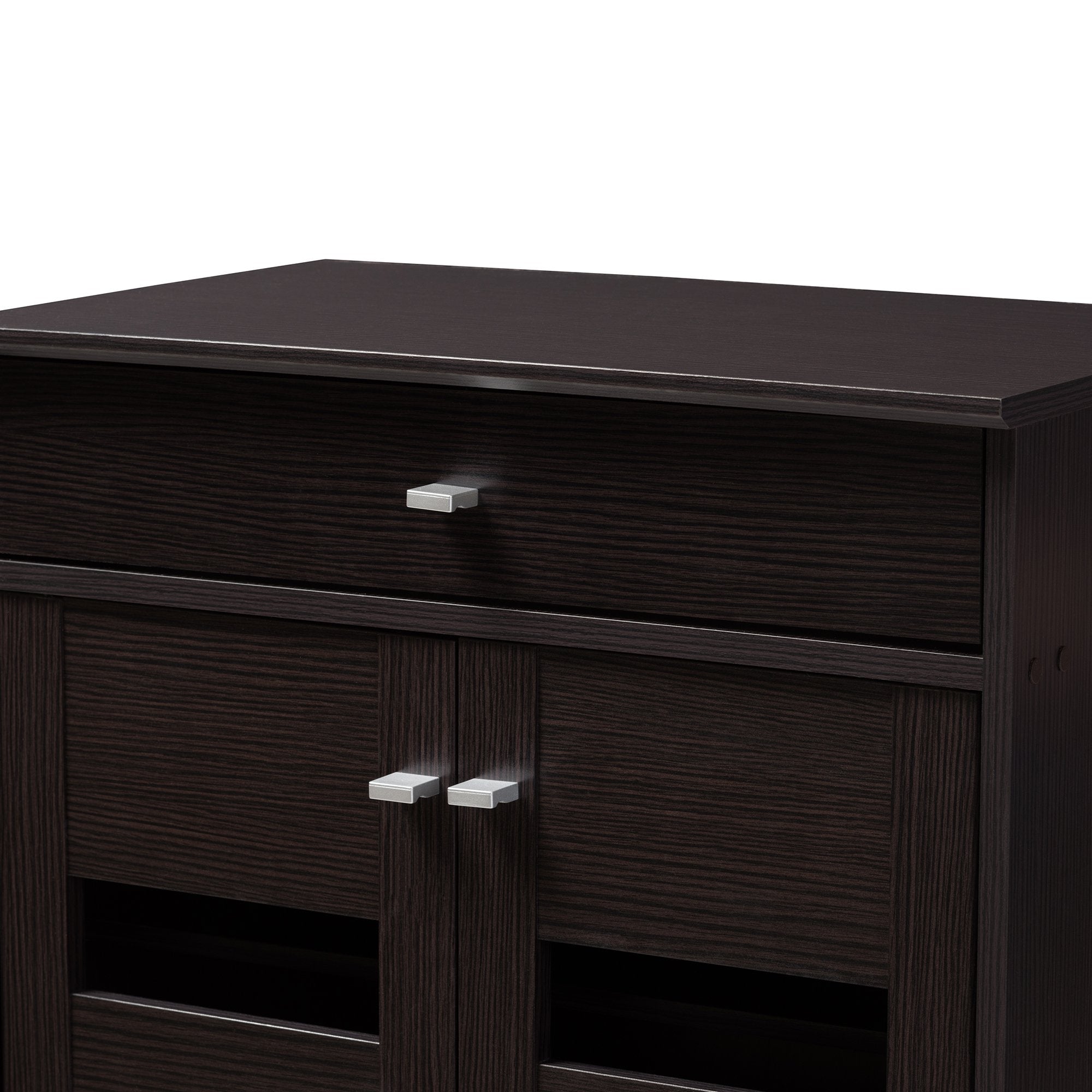 Baxton Studio Acadia Modern and Contemporary Wenge Brown Finished Shoe Cabinet