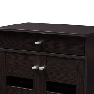 Baxton Studio Acadia Modern and Contemporary Wenge Brown Finished Shoe Cabinet