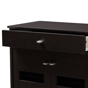 Baxton Studio Acadia Modern and Contemporary Wenge Brown Finished Shoe Cabinet