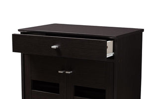 Baxton Studio Acadia Modern and Contemporary Wenge Brown Finished Shoe Cabinet