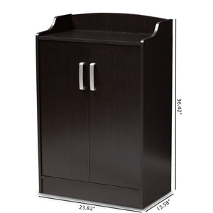 Baxton Studio Verdell Modern and Contemporary Wenge Brown Finished Shoe Cabinet