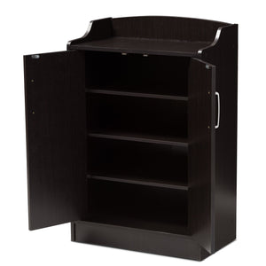 Baxton Studio Verdell Modern and Contemporary Wenge Brown Finished Shoe Cabinet