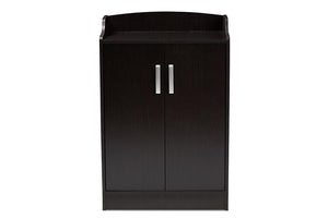 Baxton Studio Verdell Modern and Contemporary Wenge Brown Finished Shoe Cabinet