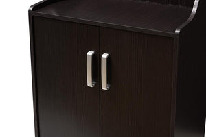 Baxton Studio Verdell Modern and Contemporary Wenge Brown Finished Shoe Cabinet