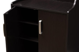 Baxton Studio Verdell Modern and Contemporary Wenge Brown Finished Shoe Cabinet