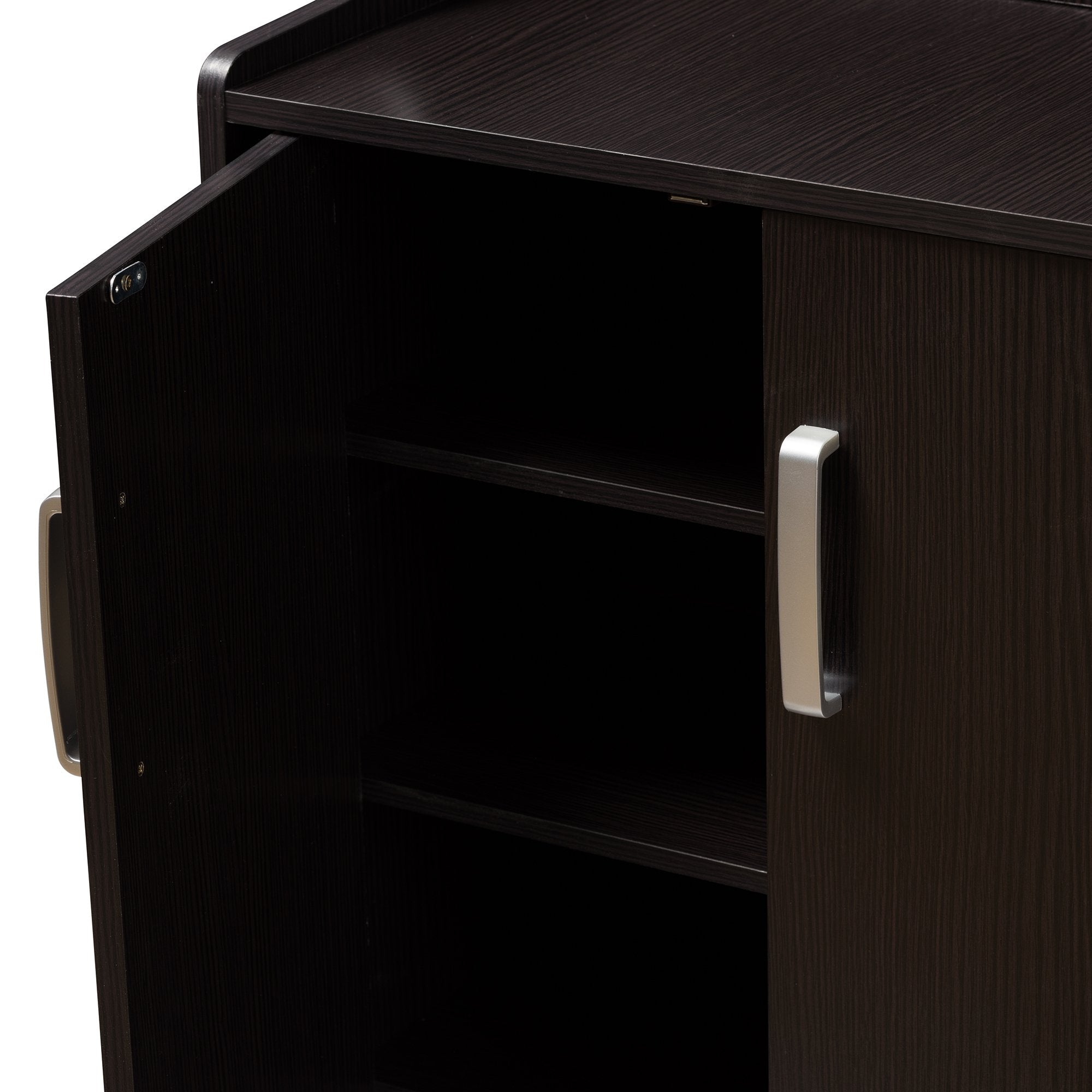 Baxton Studio Verdell Modern and Contemporary Wenge Brown Finished Shoe Cabinet