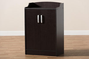 Baxton Studio Verdell Modern and Contemporary Wenge Brown Finished Shoe Cabinet