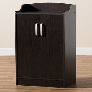 Baxton Studio Verdell Modern and Contemporary Wenge Brown Finished Shoe Cabinet