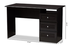 Baxton Studio Carine Modern and Contemporary Wenge Brown Finished Desk