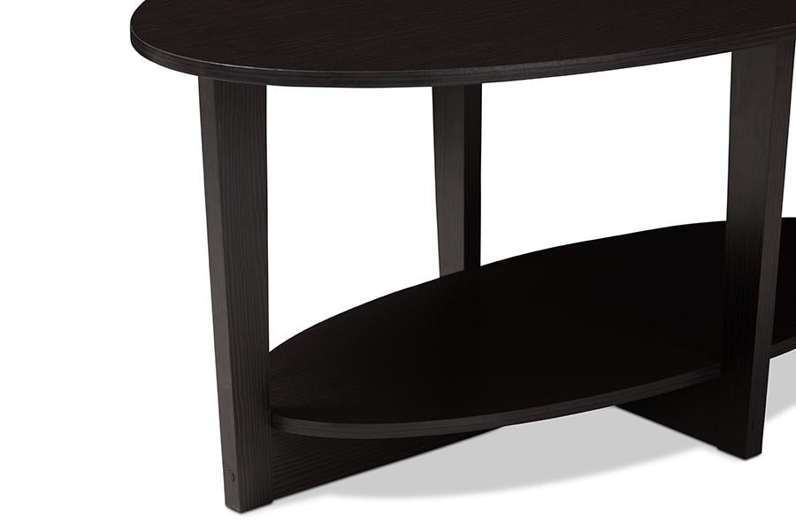 Baxton Studio Jacintha Modern and Contemporary Wenge Brown Finished Coffee Table