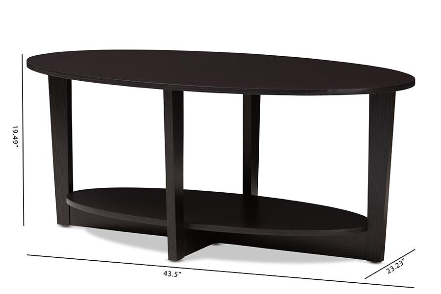 Baxton Studio Jacintha Modern and Contemporary Wenge Brown Finished Coffee Table