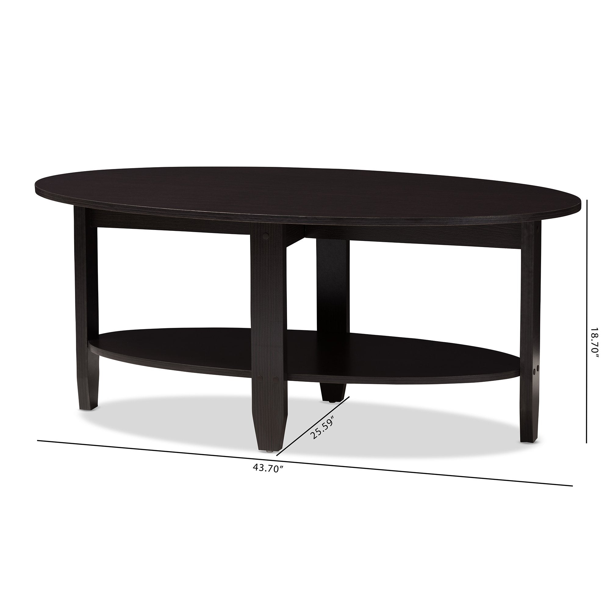 Baxton Studio Ancelina Modern and Contemporary Wenge Brown Finished Coffee Table