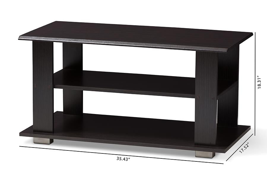 Baxton Studio Joliette Modern and Contemporary Wenge Brown Finished Coffee Table