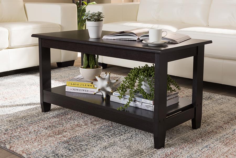 Baxton Studio Malena Modern and Contemporary Wenge Brown Finished Coffee Table