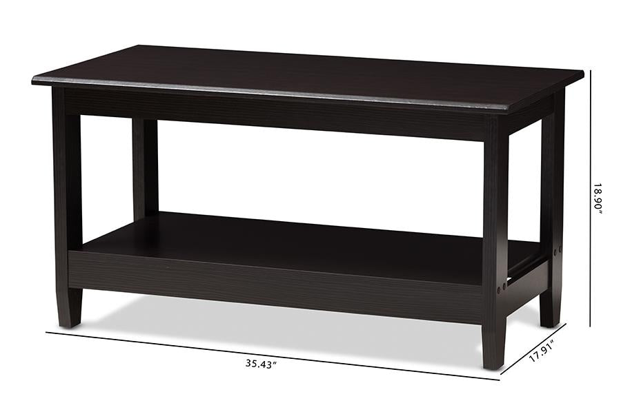 Baxton Studio Malena Modern and Contemporary Wenge Brown Finished Coffee Table