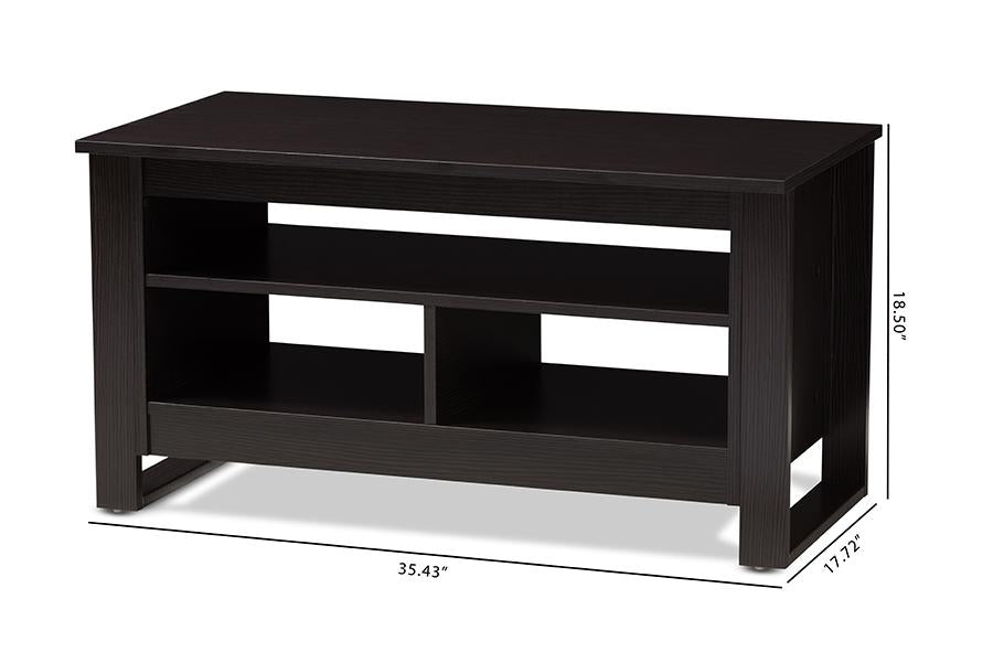 Baxton Studio Nerissa Modern and Contemporary Wenge Brown Finished Coffee Table