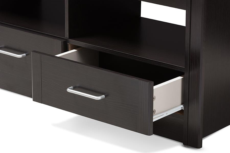 Baxton Studio Ryleigh Modern and Contemporary Wenge Brown Finished TV Stand