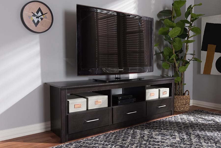 Baxton Studio Ryleigh Modern and Contemporary Wenge Brown Finished TV Stand