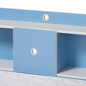 Baxton Studio Aeluin Contemporary Children's Blue and White Finished 2-Piece Bedroom Set