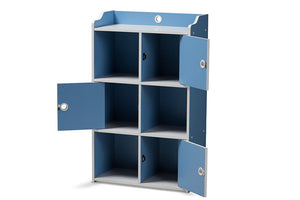 Baxton Studio Aeluin Contemporary Children's Blue and White Finished 3-Door Bookcase