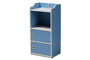 Baxton Studio Aeluin Contemporary Children's Blue and White Finished 2-Door Bookcase