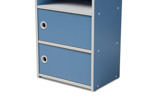 Baxton Studio Aeluin Contemporary Children's Blue and White Finished 2-Door Bookcase