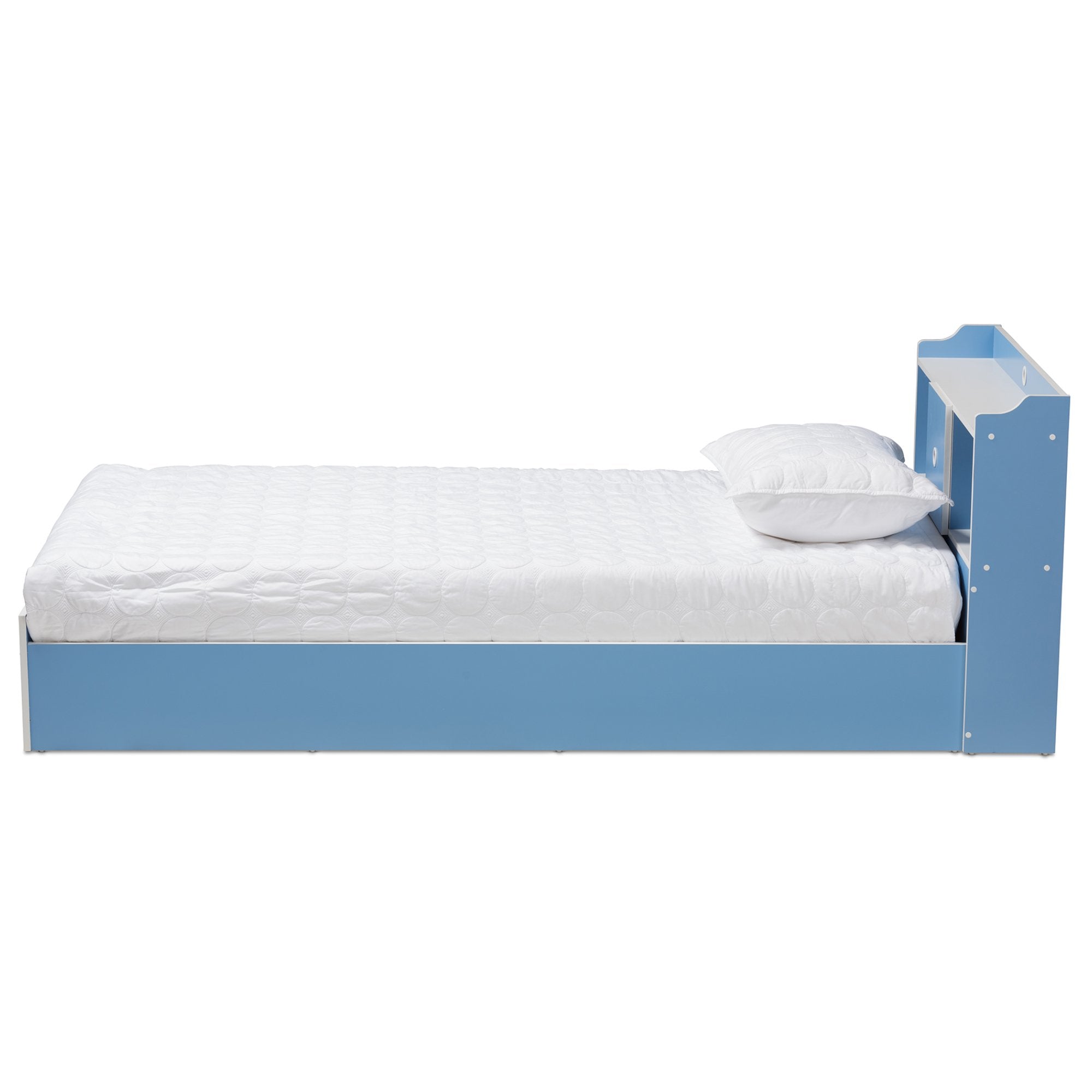 Baxton Studio Aeluin Contemporary Children's Blue and White Finished Platform Bed