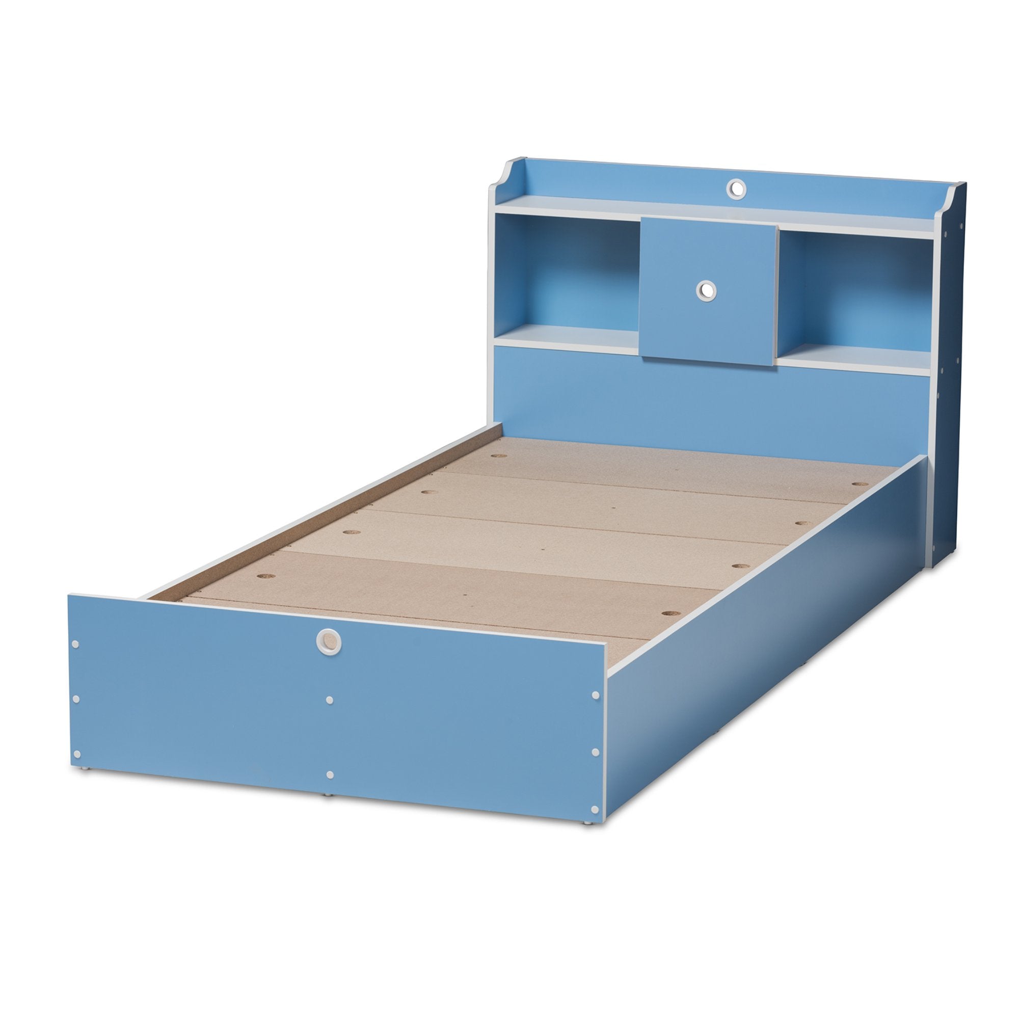 Baxton Studio Aeluin Contemporary Children's Blue and White Finished Platform Bed