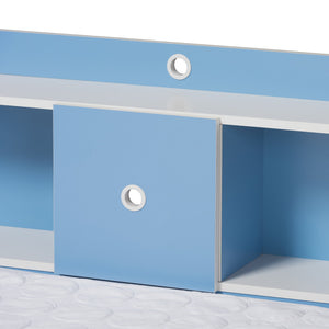 Baxton Studio Aeluin Contemporary Children's Blue and White Finished Platform Bed