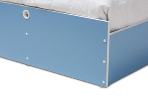 Baxton Studio Aeluin Contemporary Children's Blue and White Finished Platform Bed