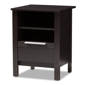 Baxton Studio Hamish Modern and Contemporary Wenge Brown Finished 1-Drawer Nightstand